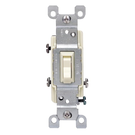 Leviton Non-Grounded Toggle Ivory 15A 3-Way Switch 203-01453-ICP